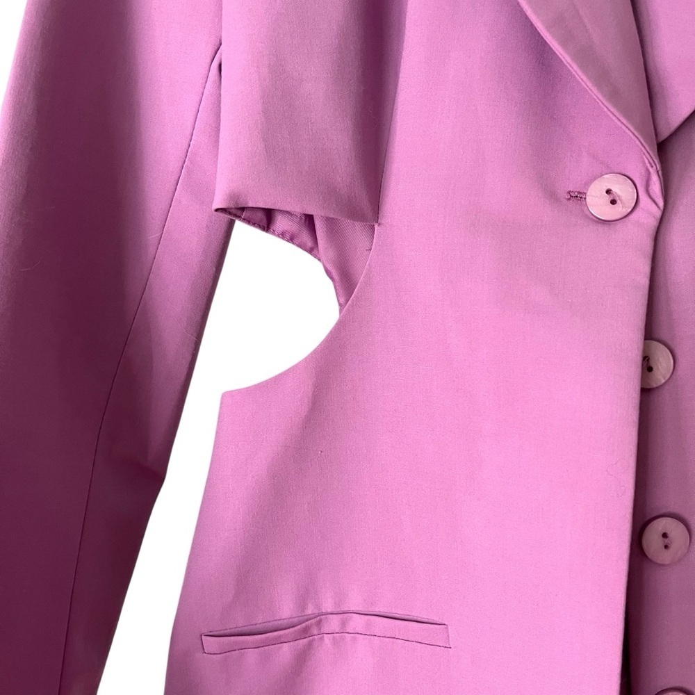 🔆 Zara Purple Cutout Blazer with Notched Lapels and Tailored Fit - Size Small - Picture 5 of 8